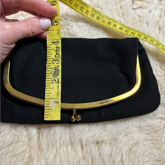 Vintage Mel-Ton Sleek Black and Gold Clutch for Evening Wear - Picture 6 of 9